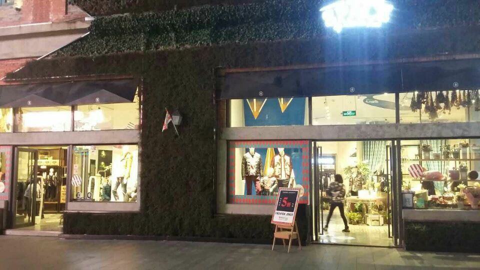 楚河漢街瑪克華菲店的布袋植物墻 楚河漢街瑪克華菲店的布袋植物墻